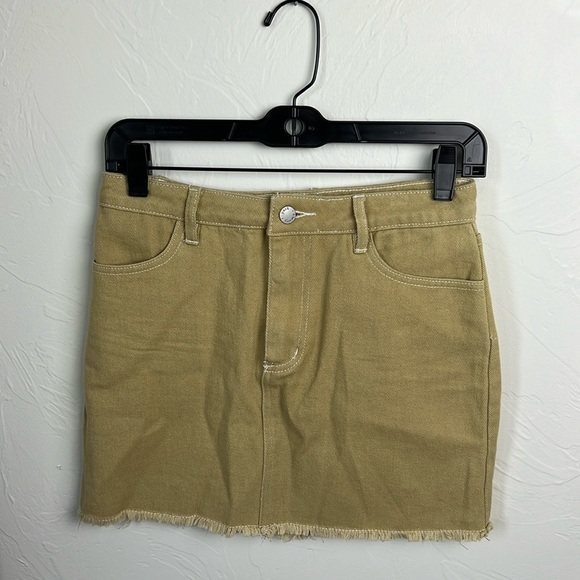 Emory Park Khaki Denim Skirt - Picture 1 of 4